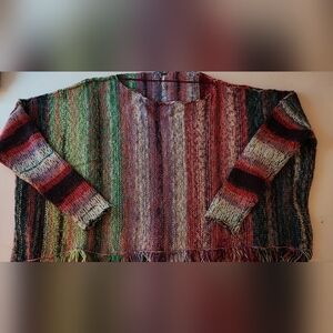 Knitted poncho sweater
